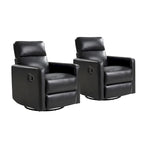 Genuine Leather Swivel Rocker Recliner (Set of 2)