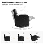 Genuine Leather Swivel Rocker Recliner (Set of 2)