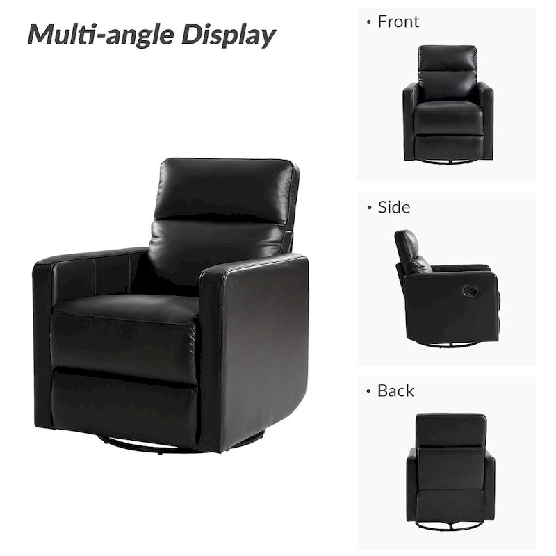 Genuine Leather Swivel Rocker Recliner (Set of 2)