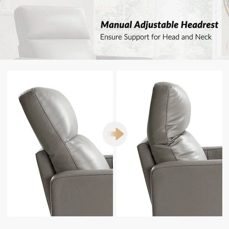 Genuine Leather Swivel Rocker Recliner (Set of 2)