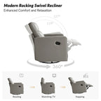 Genuine Leather Swivel Rocker Recliner (Set of 2)
