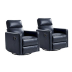 Genuine Leather Swivel Rocker Recliner (Set of 2)