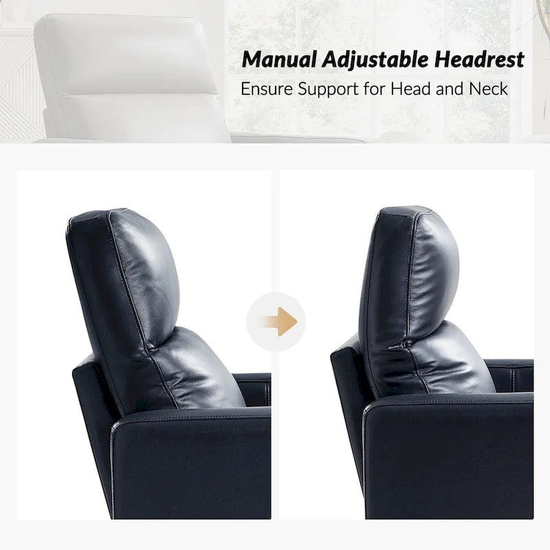 Genuine Leather Swivel Rocker Recliner (Set of 2)