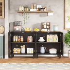 55 Zoll Sideboard, Holz-Buffetschrank mit verstellbarem Einlegeboden