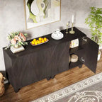 55 Zoll Sideboard, Holz-Buffetschrank mit verstellbarem Einlegeboden