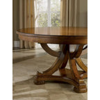 Round Pedestal Dining Table with 18" Leaf