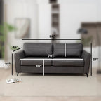 Faux Leather Sleeper Sofa with Memory Foam Mattress