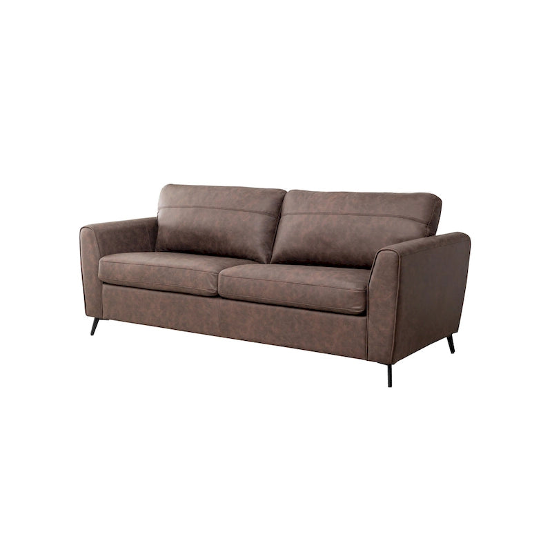 Faux Leather Sleeper Sofa with Memory Foam Mattress