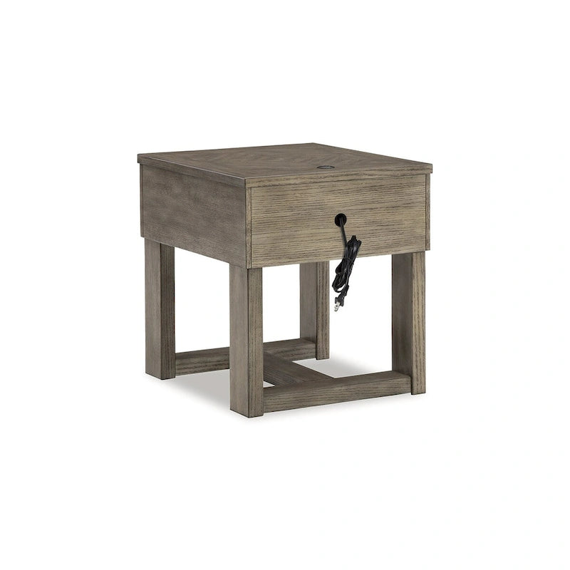 Braun/Grau Beistelltisch - 22B x 24T x 24H