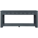 4-Drawer Console Table with Lower Shelf