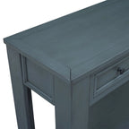 4-Drawer Console Table with Lower Shelf