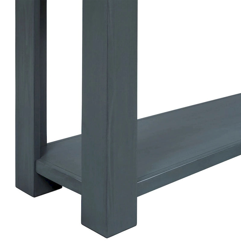 4-Drawer Console Table with Lower Shelf