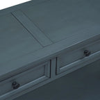 4-Drawer Console Table with Lower Shelf