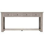 4-Drawer Console Table with Lower Shelf