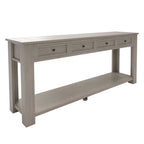 4-Drawer Console Table with Lower Shelf
