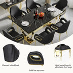 Luxury Black Velvet Accent Armchair with Fox-Eyes Arms