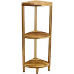 Three-Tier Corner Teak Bath Shelf