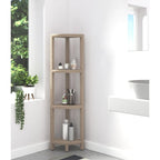 Three-Tier Corner Teak Bath Shelf