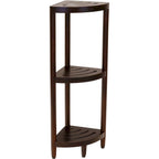 Three-Tier Corner Teak Bath Shelf
