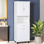 Hoher Badezimmerschrank mit Wäschekorb