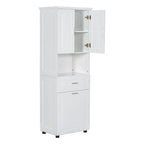 Hoher Badezimmerschrank mit Wäschekorb
