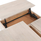 Couchtisch mit Hebefunktion aus Mangoholz in Weiß